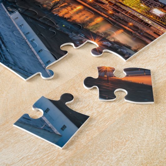 Cleveland Skyline op Sunset Legpuzzel (Zijkant)