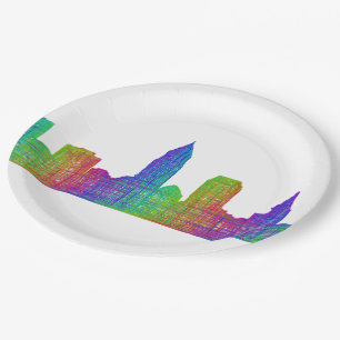 Cleveland skyline papieren bordje