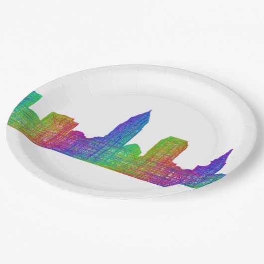 Cleveland skyline papieren bordje (Gekanteld)
