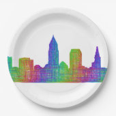 Cleveland skyline papieren bordje (Voorkant)