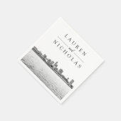 Cleveland Skyline Personalized Wedding Napkins Servet (Hoek)