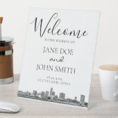 Cleveland Skyline Reclamebord Met Voetstuk (Insitu)