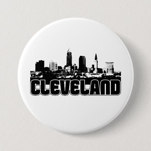 Cleveland Skyline Ronde Button 7,6 Cm (Voorkant)