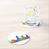 Cleveland skyline ronde kartonnen onderzetter (Insitu)