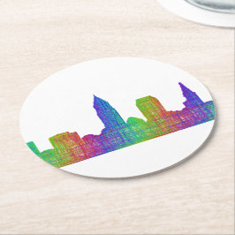 Cleveland skyline ronde kartonnen onderzetter