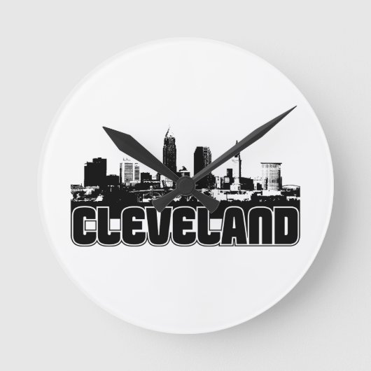 Cleveland Skyline Ronde Klok (Voorkant)