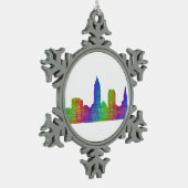 Cleveland skyline tin sneeuwvlok ornament (Links)