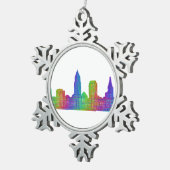 Cleveland skyline tin sneeuwvlok ornament (Rechts)