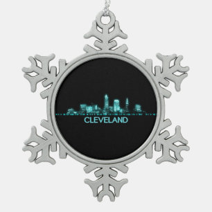 Cleveland Skyline Tin Sneeuwvlok Ornament