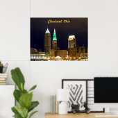 Cleveland Skyline (Vakantilantaarns) Poster (Thuiskantoor)