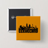 Cleveland Skyline Vierkante Button 5,1 Cm (Voorkant /achterkant)