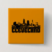 Cleveland Skyline Vierkante Button 5,1 Cm (Voorkant)