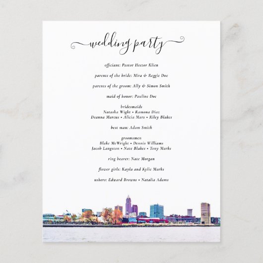 Cleveland Skyline Wedding Program Flyer (Achterkant)