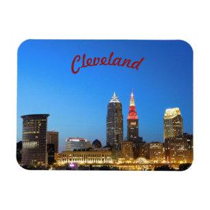 Cleveland Skyline Wine and Gold (Curve) Magnet Magneet