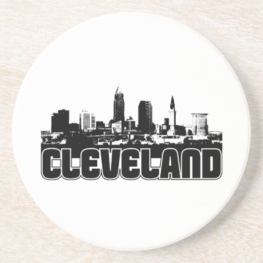 Cleveland Skyline Zandsteen Onderzetter (Voorkant)