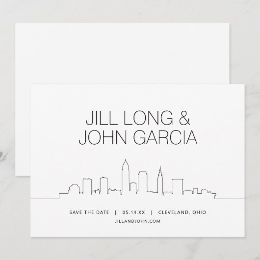 Cleveland Sla de datum op Kaart (Voorkant / Achterkant)