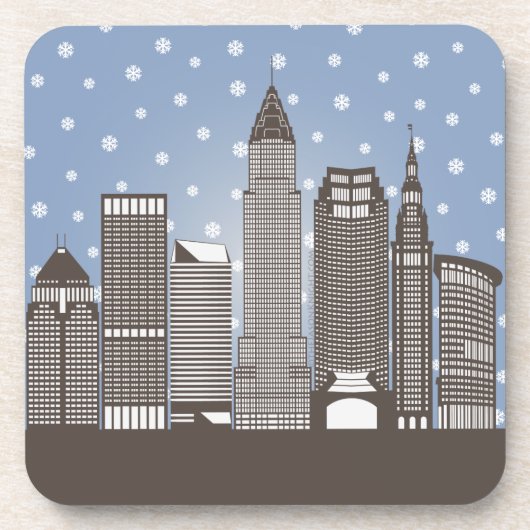 Cleveland Snowflakes Bier Onderzetter (Voorkant)