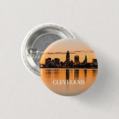 Cleveland stad Ohio zonsondergang skyline rivierla Ronde Button 3,2 Cm (Voorkant /achterkant)