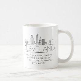 Cleveland Stylized Skyline | Aangepaste slogan Koffiemok