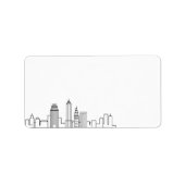 Cleveland Stylized Skyline | Blanco etiket (Voorkant)