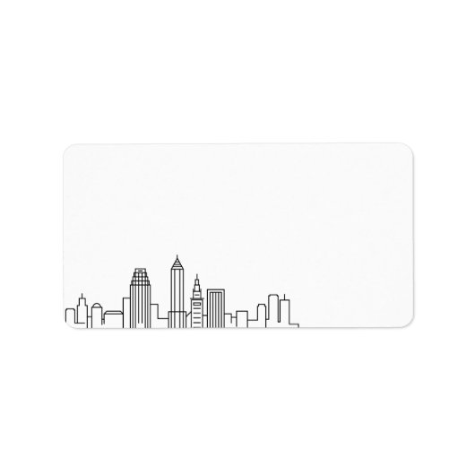 Cleveland Stylized Skyline | Blanco etiket (Voorkant)