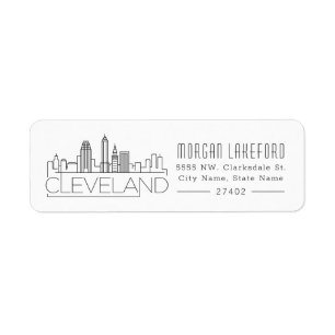Cleveland Stylized Skyline   Etiket