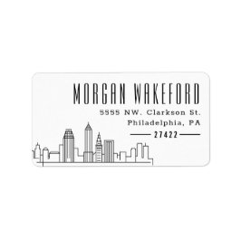 Cleveland Stylized Skyline Large Etiket