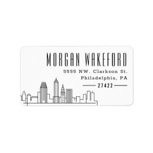 Cleveland Stylized Skyline Large Etiket