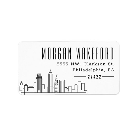 Cleveland Stylized Skyline Large Etiket (Voorkant)