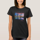 Cleveland Sunset CLE The Land Downtown Skyline Ohi T-shirt (Voorkant)