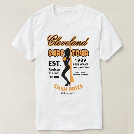 Cleveland surf tour Redcar Surf wedstrijd T-shirt (Design voorkant)