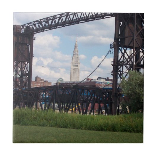 Cleveland - Terminal Tower (Bridge) Tile Tegeltje (Voorkant)