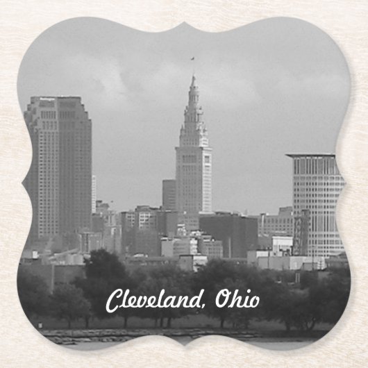 Cleveland Toren BW Kartonnen Onderzetters (Voorkant)