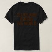 Cleveland Versus the World Brown Block Letters T-shirt (Design voorkant)