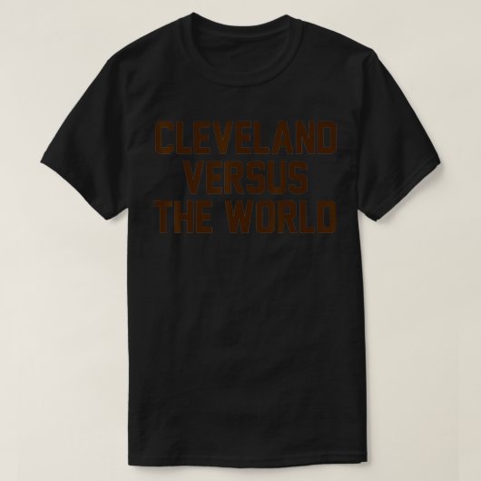 Cleveland Versus the World Brown Block Letters T-shirt (Design voorkant)