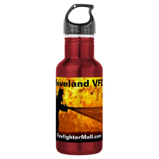 Cleveland VFD Brandweerman Waterfles (Voorkant)