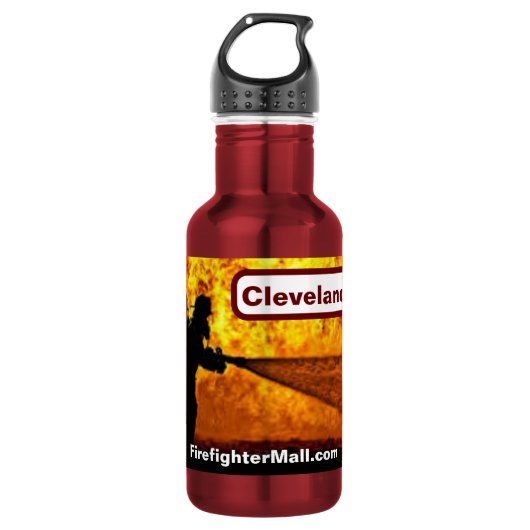 Cleveland VFD Brandweerman Waterfles (Voorkant)