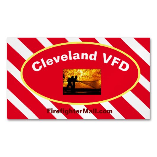 Cleveland VFD Flames Magnetische Visitekaartjes Magnetisch Visitekaartje (Voorkant)