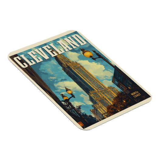 Cleveland Vintage Travel Magneet (Rechterzijde)