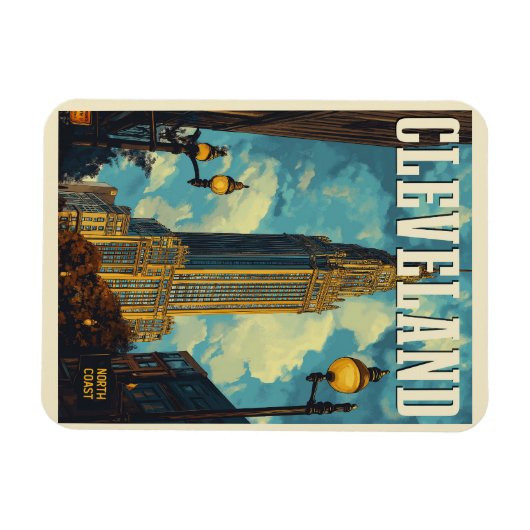 Cleveland Vintage Travel Magneet (Horizontaal)