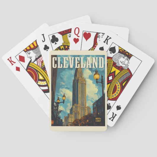 Cleveland Vintage Travel Pokerkaarten (Achterkant)