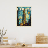Cleveland Vintage Travel Poster (Keuken)