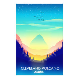 Cleveland Vulkaan Alaska reisposter Foto Afdruk