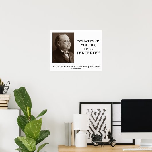 Cleveland wat je ook doet, vertel de waarheid poster (Thuiskantoor)