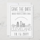 Cleveland Wedding | Gestileerde skyline De datum o Kaart (Voorkant)