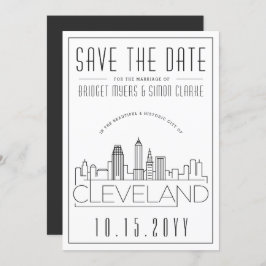 Cleveland Wedding | Gestileerde skyline De datum o Kaart