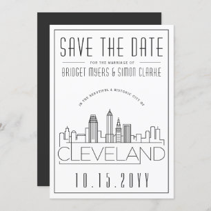 Cleveland Wedding   Gestileerde skyline De datum o Kaart