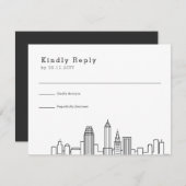 Cleveland Wedding | Gestileerde Skyline RSVP (Voorkant / Achterkant)