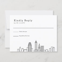 Cleveland Wedding | Gestileerde Skyline RSVP Kaartje