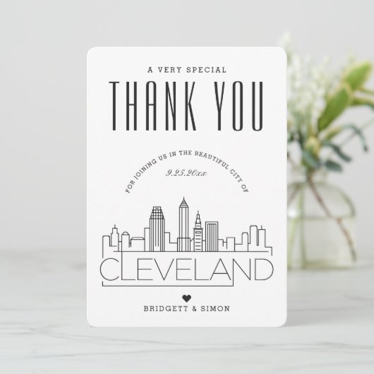Cleveland Wedding | Hartelijk dank + Fotokaart Kaart (Staand voorkant)